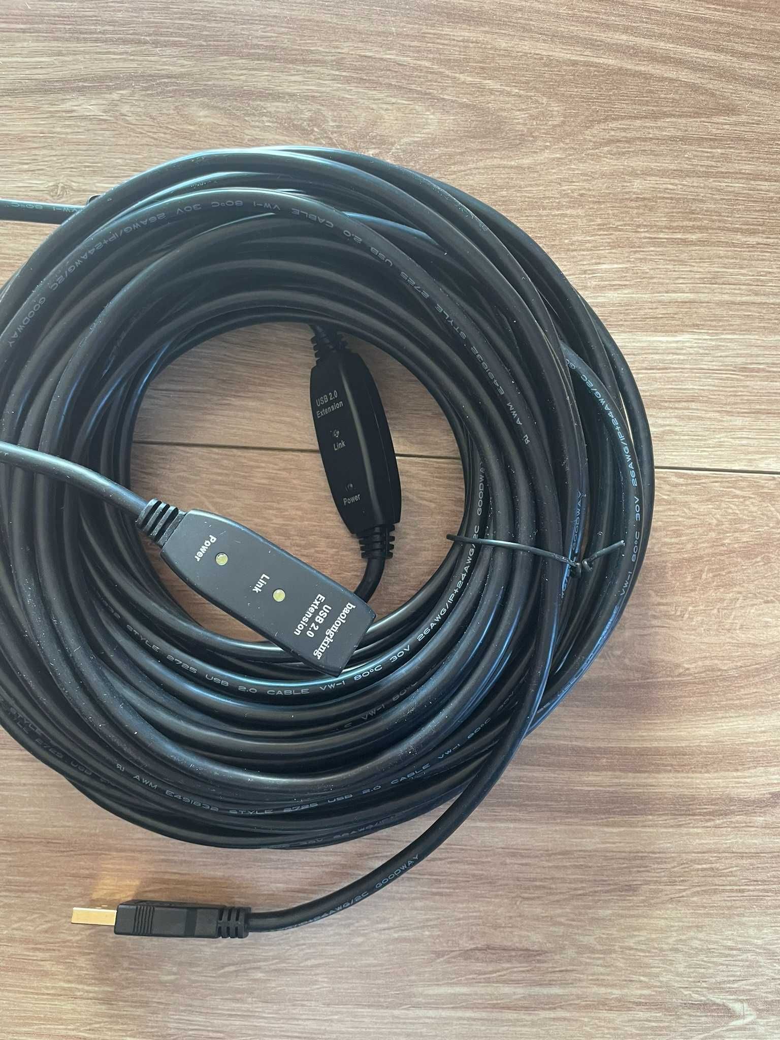 10 m kabel USB 2.0 męski na żeński z 2 chipsetami przedłużającymi