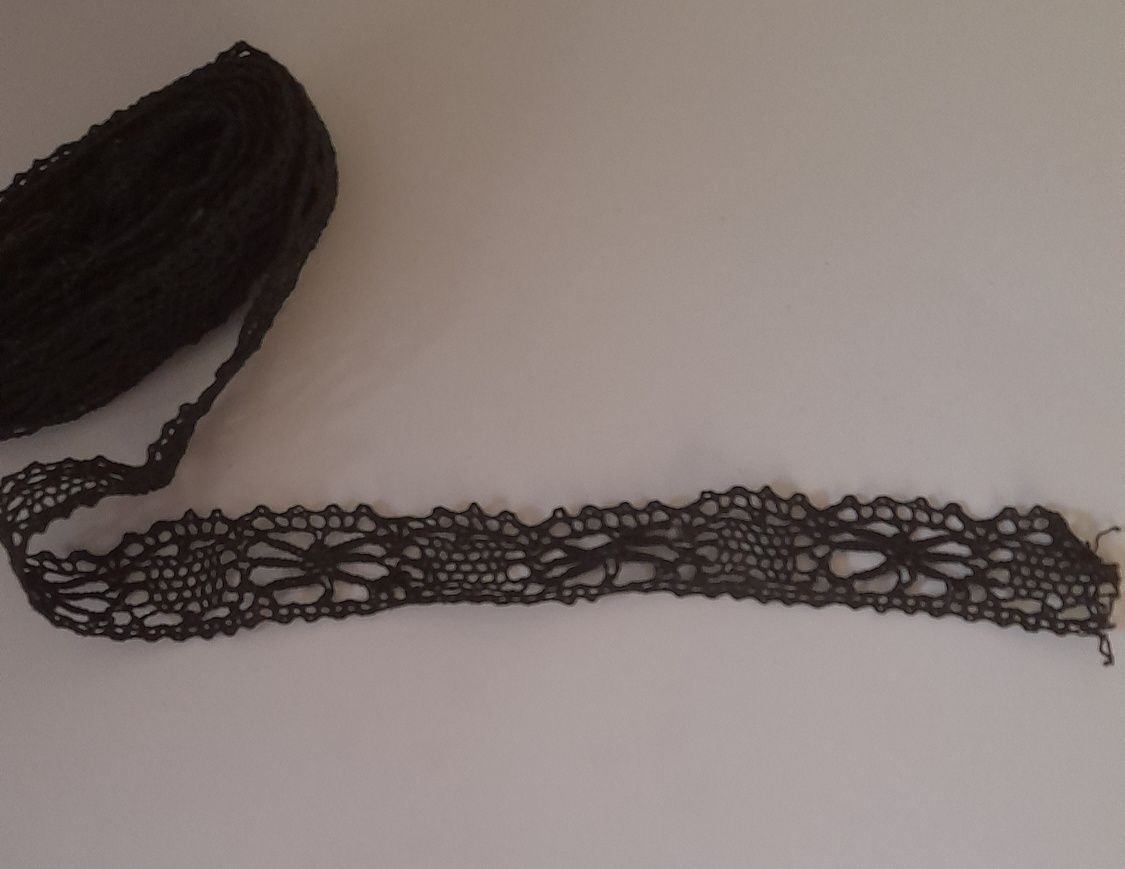 Renda algodão cor preto com 2,30 m