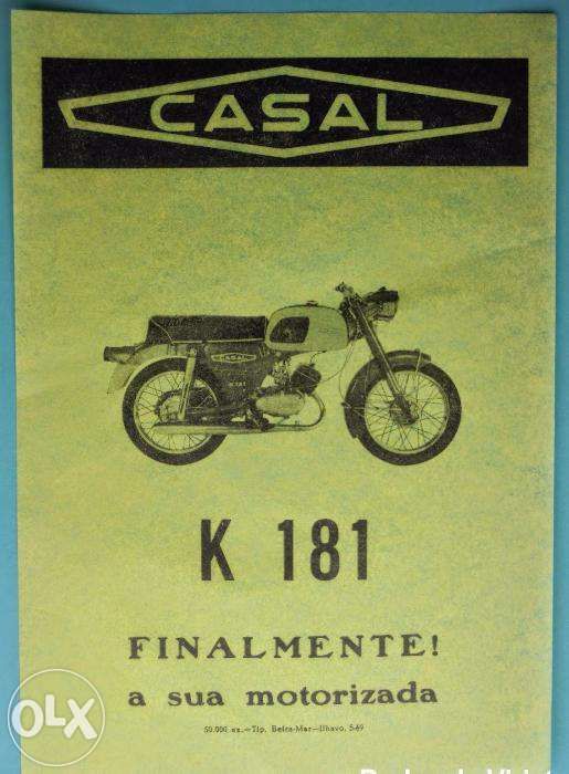 Folheto da motorizada Casal K 181 em 1969 50cc