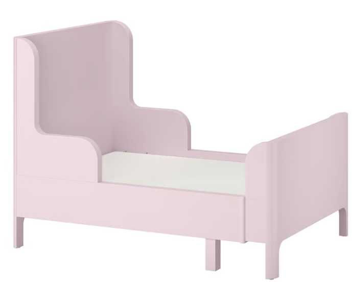 Cama extensível criança (Usado) -Ikea rosa claro, 80x200 cm