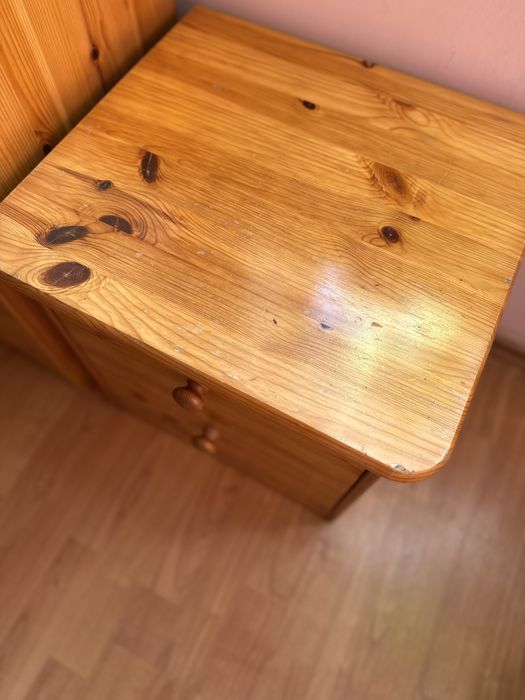 Szafka nocna niska komoda lite drewno sosnowe
