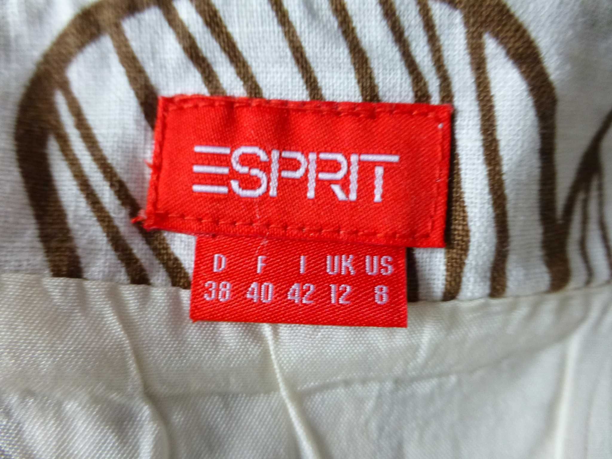 Esprit letnia lniana spódnica w kwiaty L