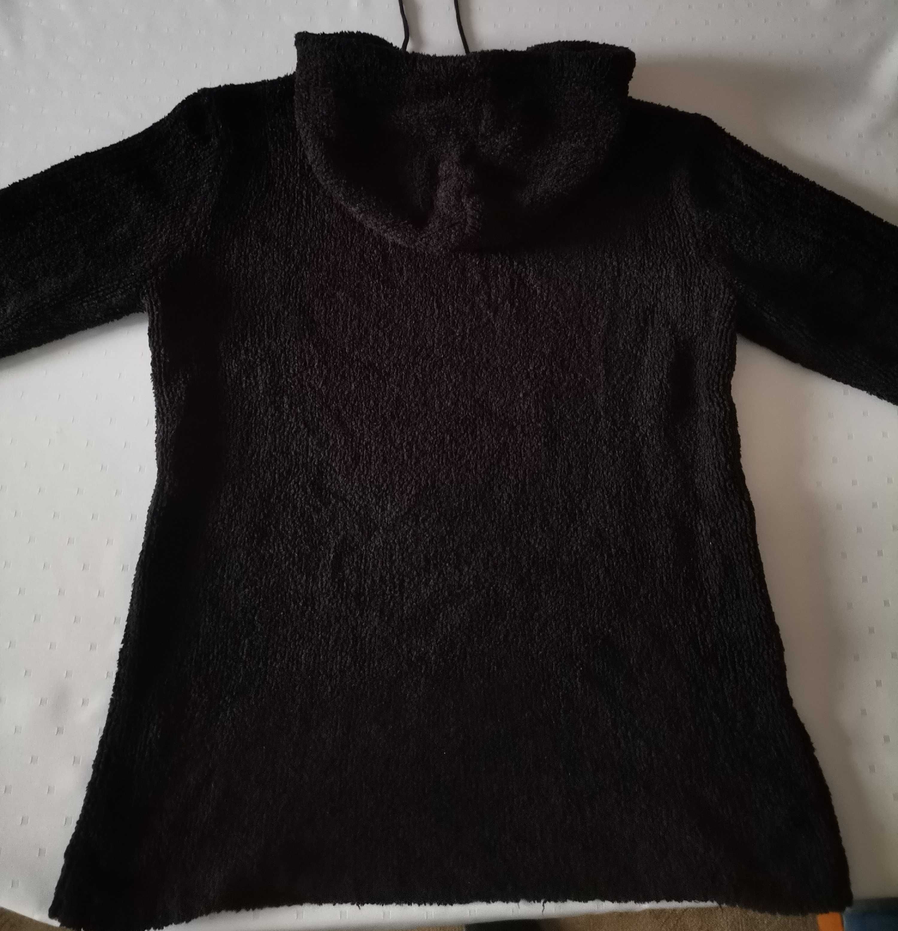 Czarny ciepły sweter z kapturem Best Connections rozmiar 40/42