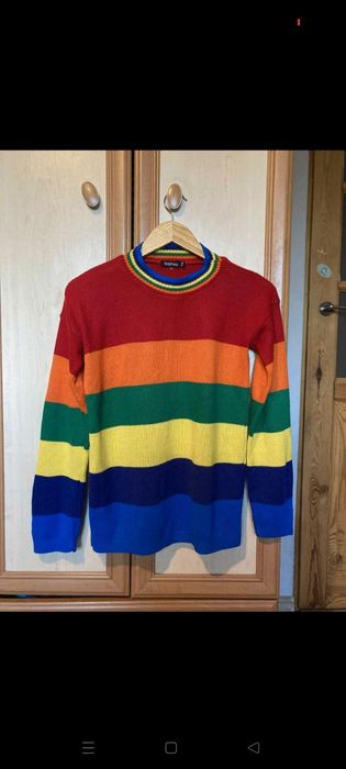 Kolorowy sweter kardigan retro boohoo