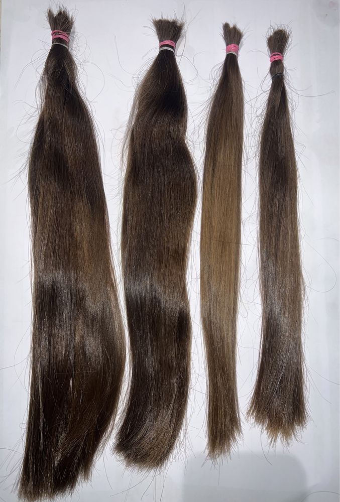 Włosy dziewicze brązowe 120g, 4 kitki