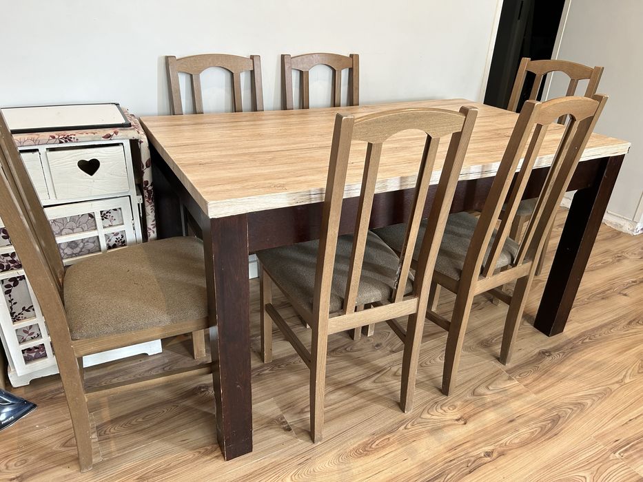 Stół do salonu domu kuchni pokój zestaw 6sz krzesła ława stoły krzesło