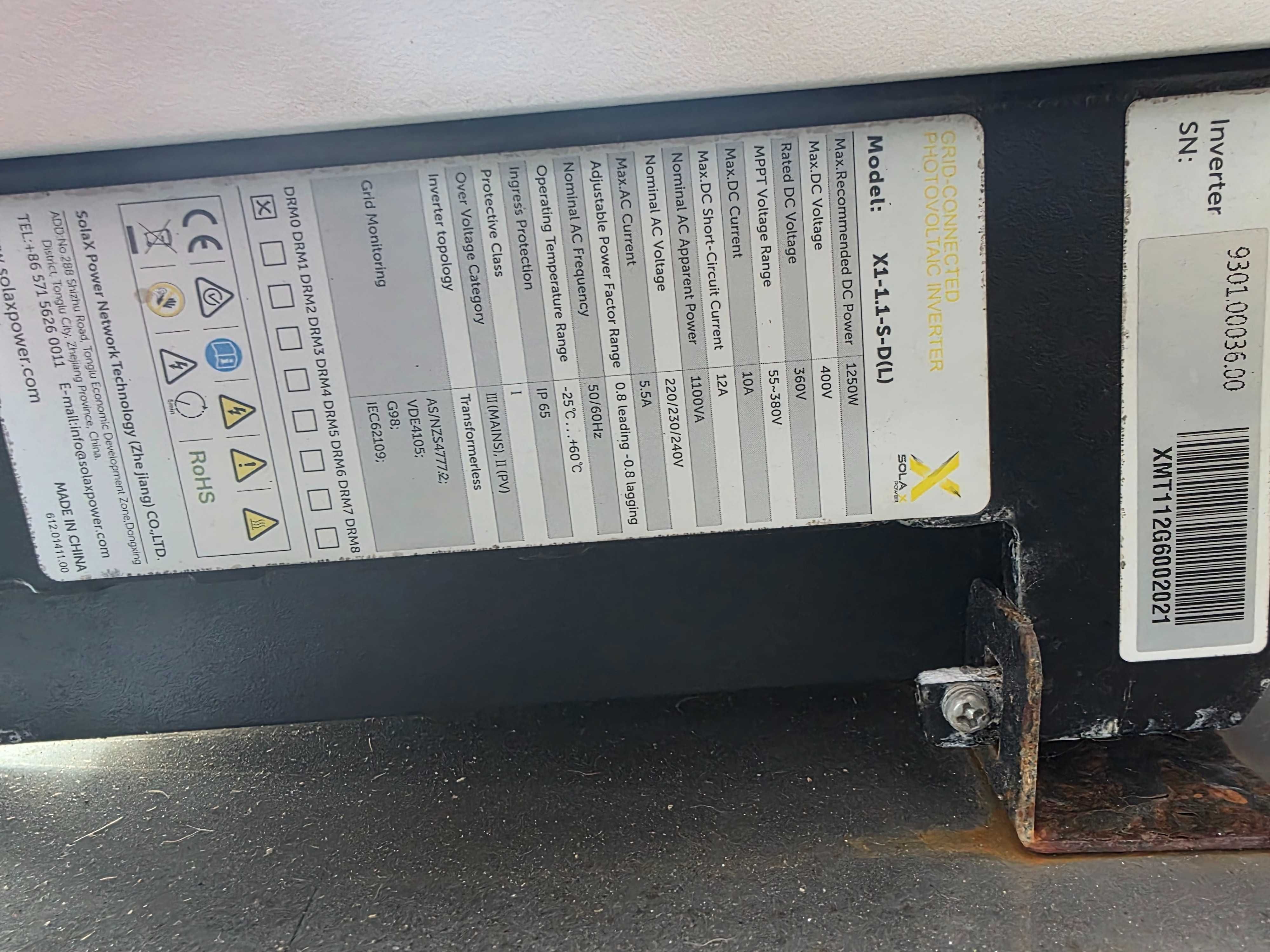 Inversor SOLAX 1.1KW