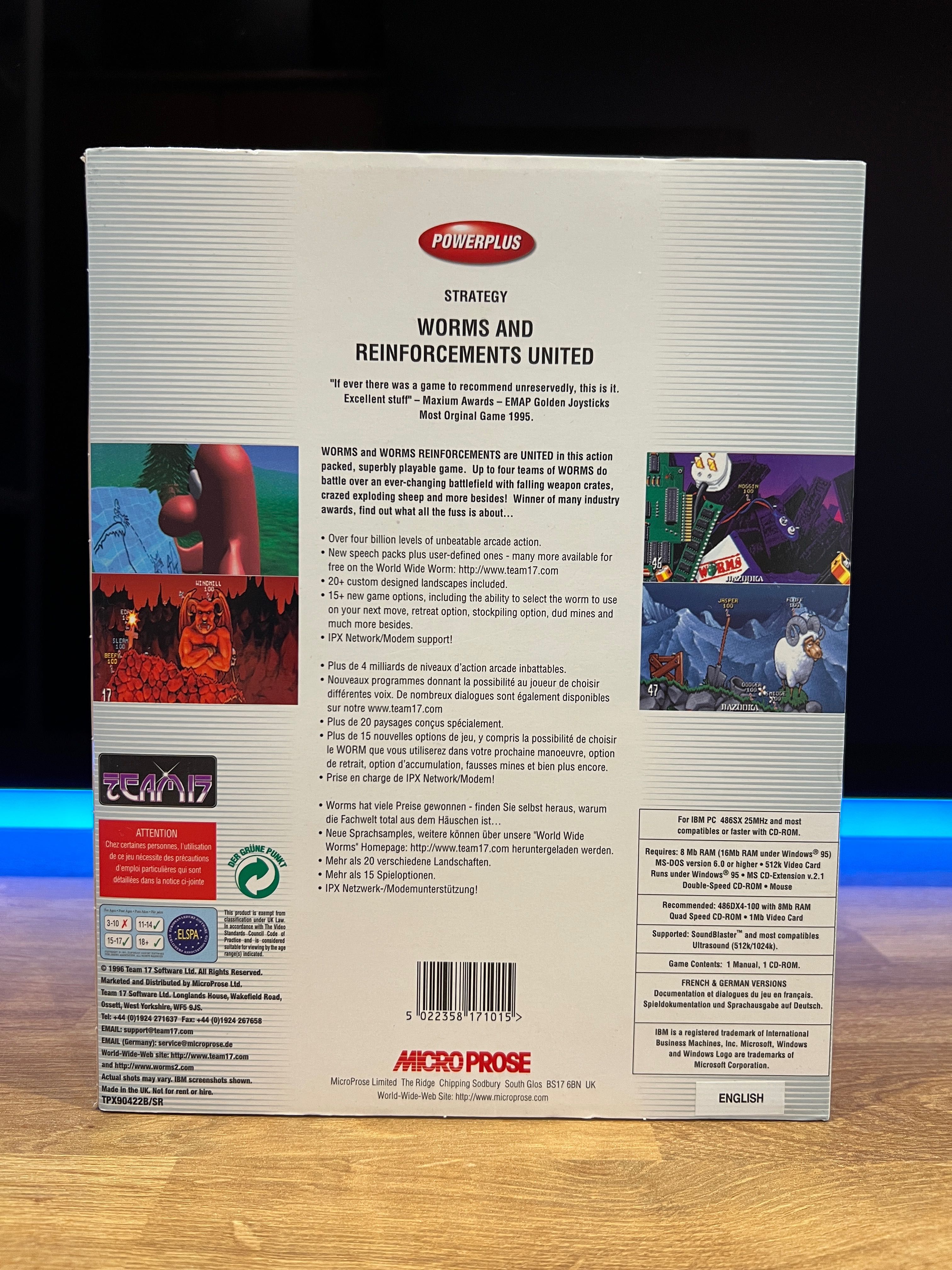 Worms United (PC EN 1996) BIG BOX angielskie wydanie PowerPlus