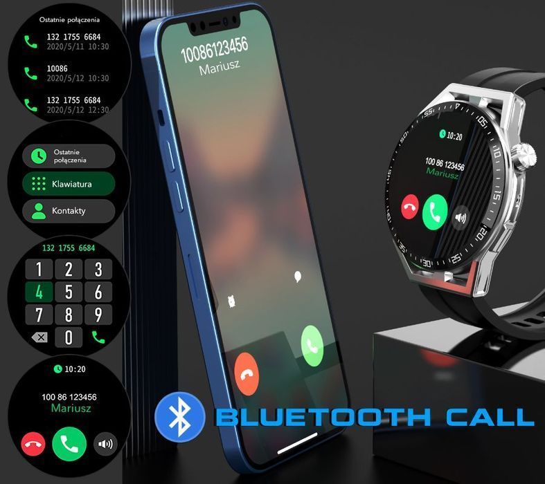 Smartwatch  Rubicon RNCE88-2 Czarny Pasek Silikonowy+Czarna Bransoleta
