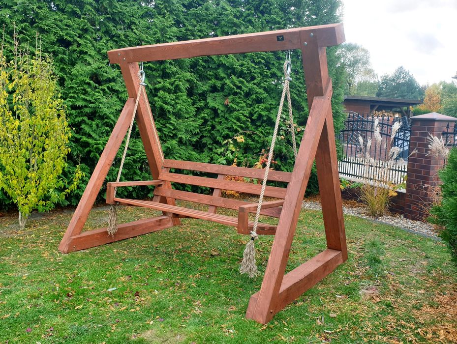 Huśtawka Ogrodowa Hustawka Drewniana Ozdoba Ogrodu Jedyna Taka