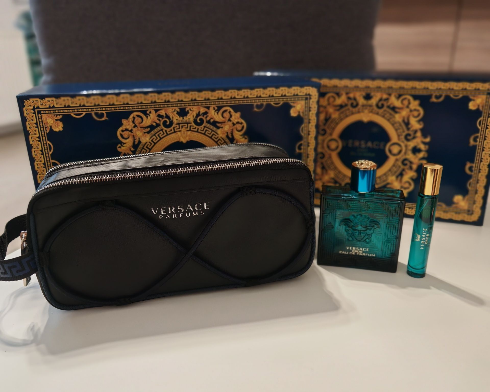 VERSACE EROS EDP Zestaw Upominkowy 100 ml + 10 ml + kosmetyczka.Okazja