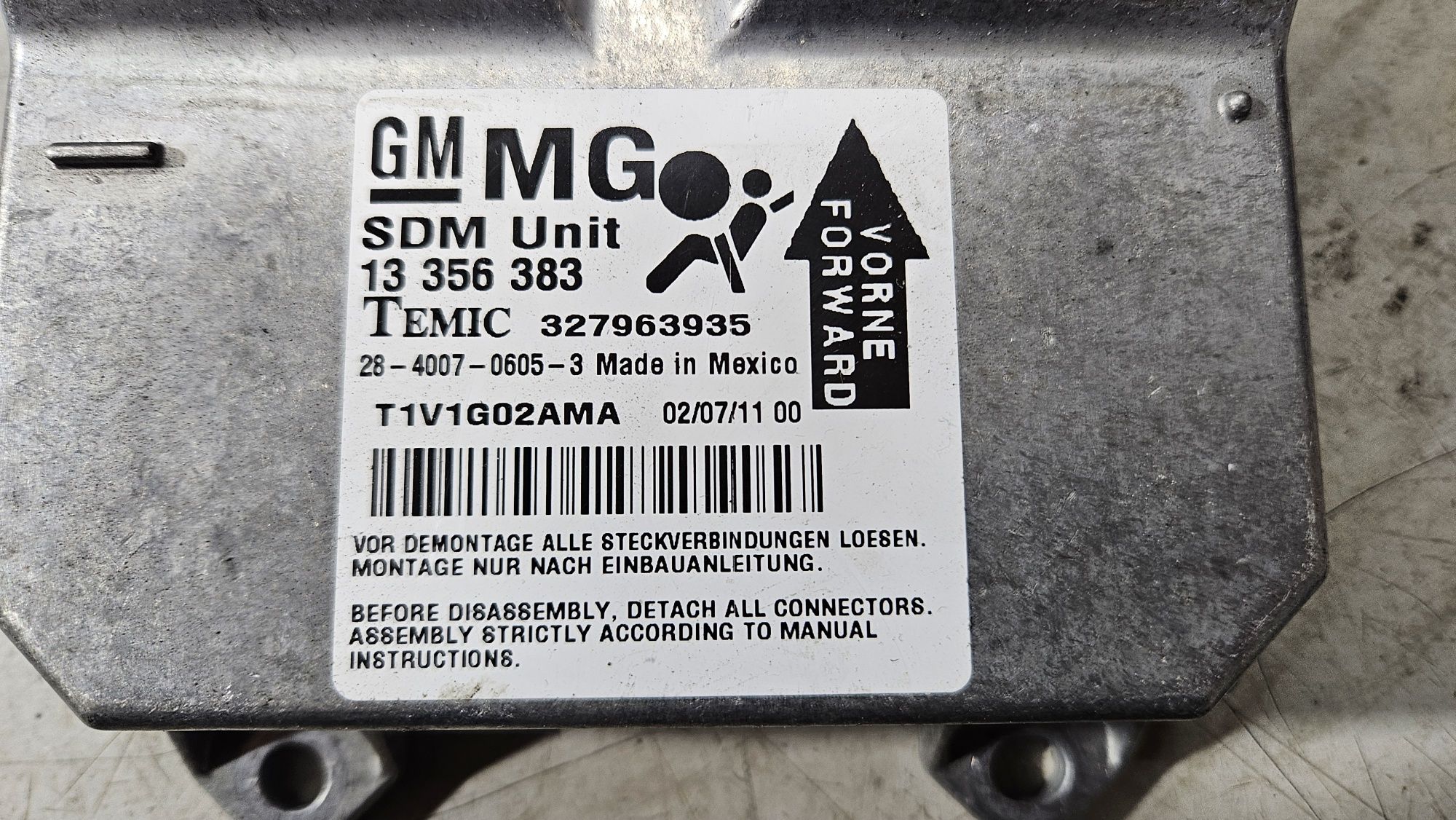 Moduł sensor poduszek airbag GM MG opel corsa d