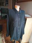 Czarna muślinowa bawełniana koszula damska, oversize,XL/42/14, H&M