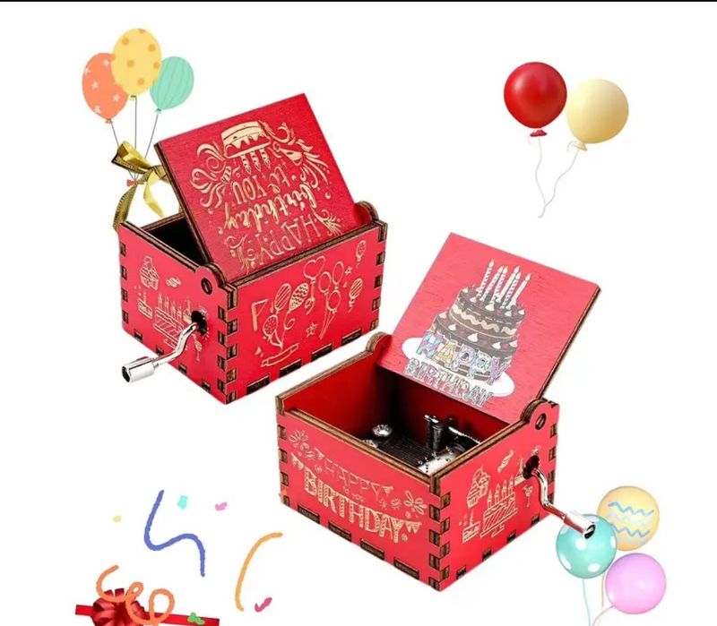 Drewniana muzyczna szkatułka „Happy Birthday” – idealny prezent