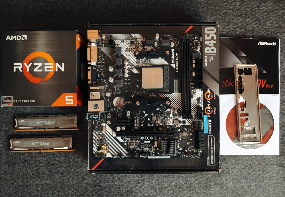 Ryzen 5 3600+ B450+16Gb ASRock Ballistix DDR4 s-AM4 игровой комплект