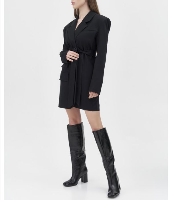 Піджак-сукня чорний довгий