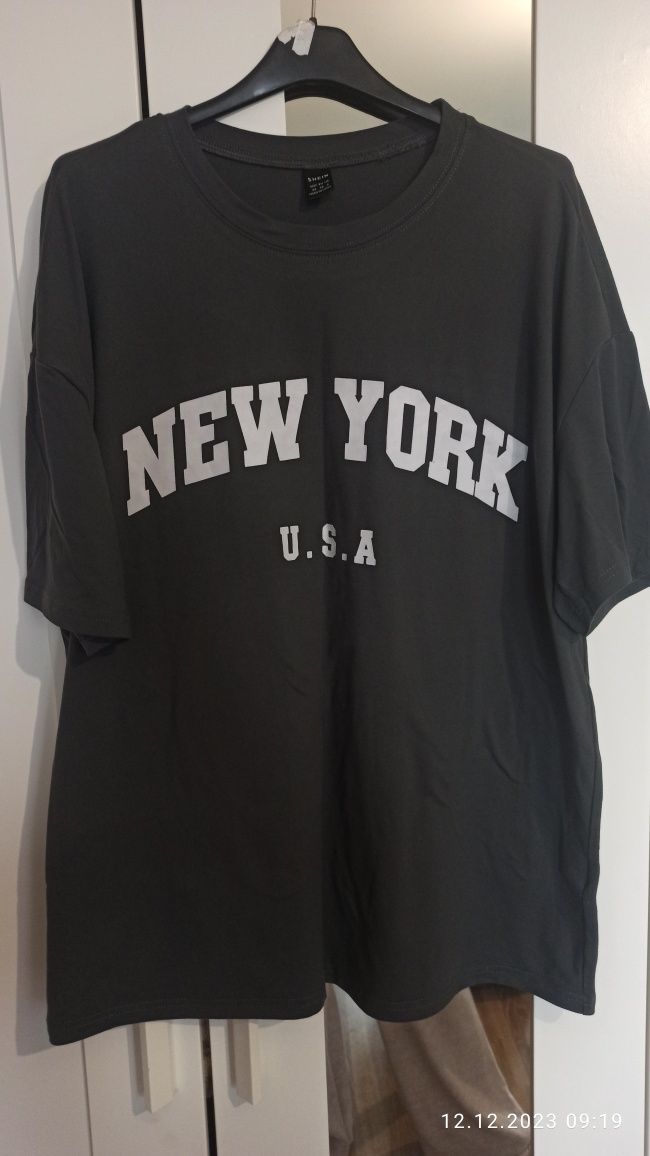 T-Shirt oversizowy luźny koszulka bluzka shein