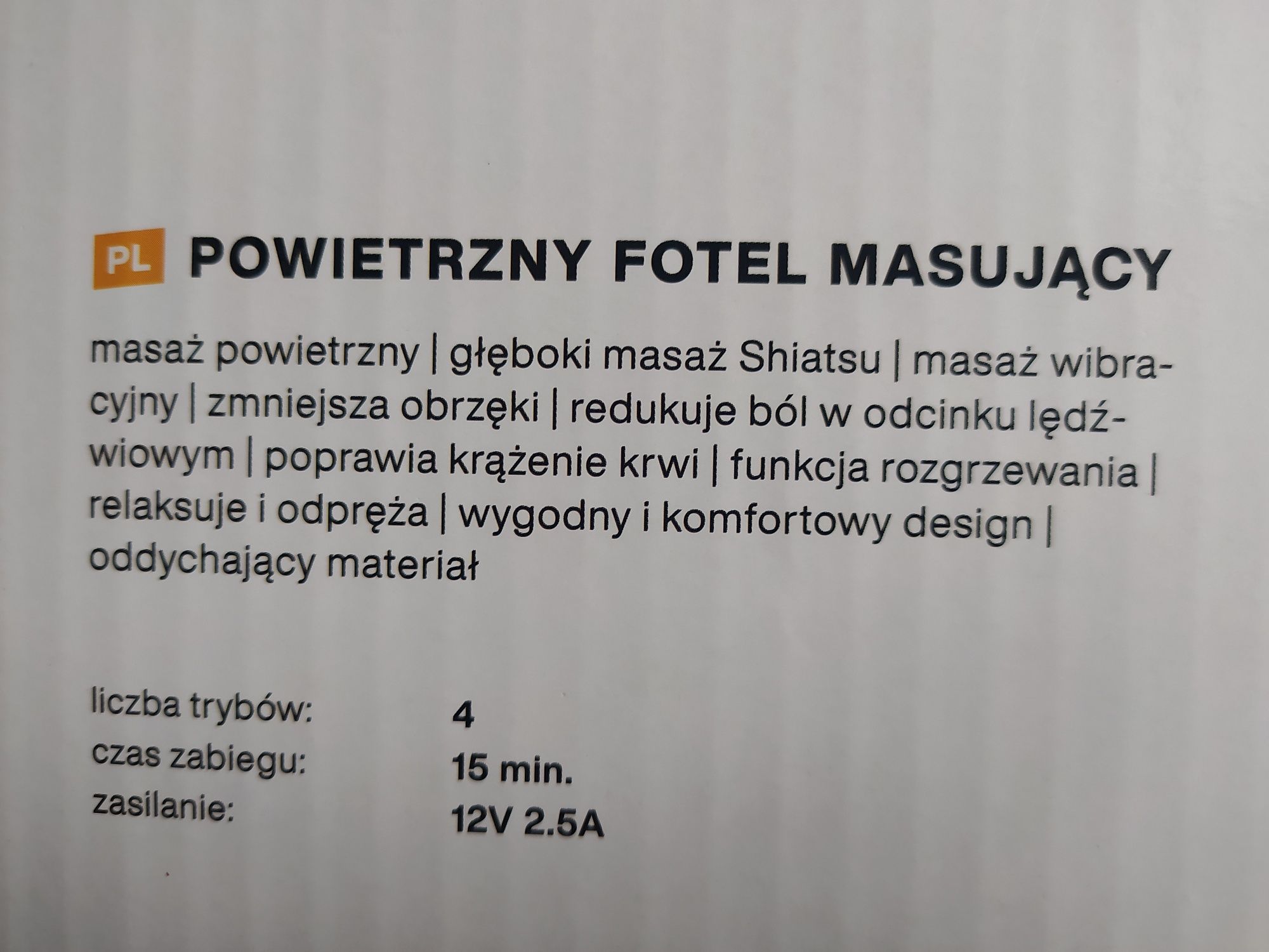 Powietrzny fotel masujący