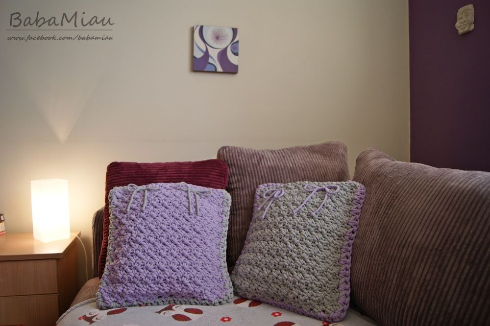 Poszewka na poduszkę ze sznurka bawełnianego - kolory