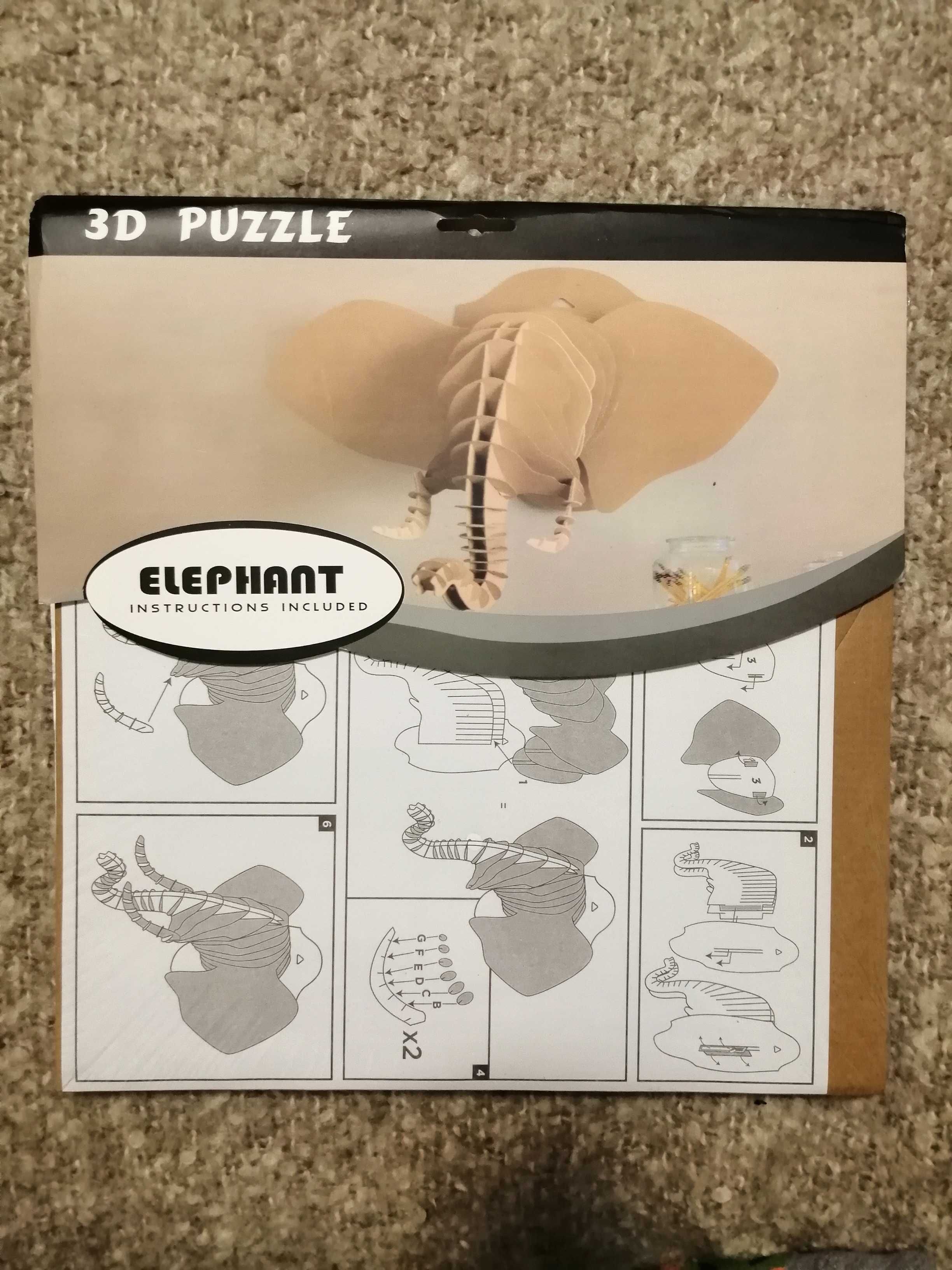 KREATYWNY PREZENT !! Puzzle 3D głowa słonia