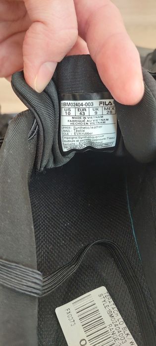 Кеды кроссовки FILA мужские, черные, демисезон, р.43, ст.-28см новые