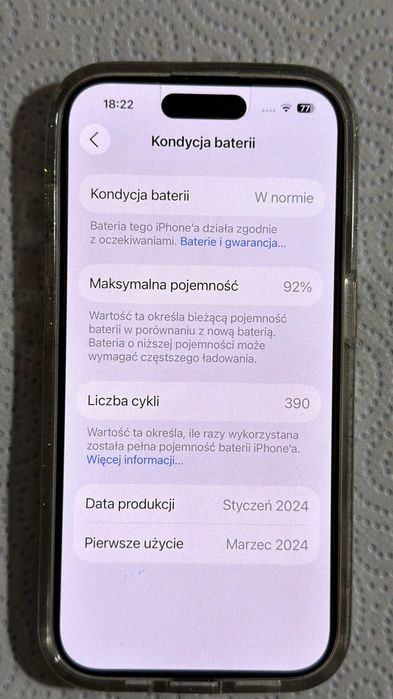 iPhone 15 Pro 128 GB bateria 92%