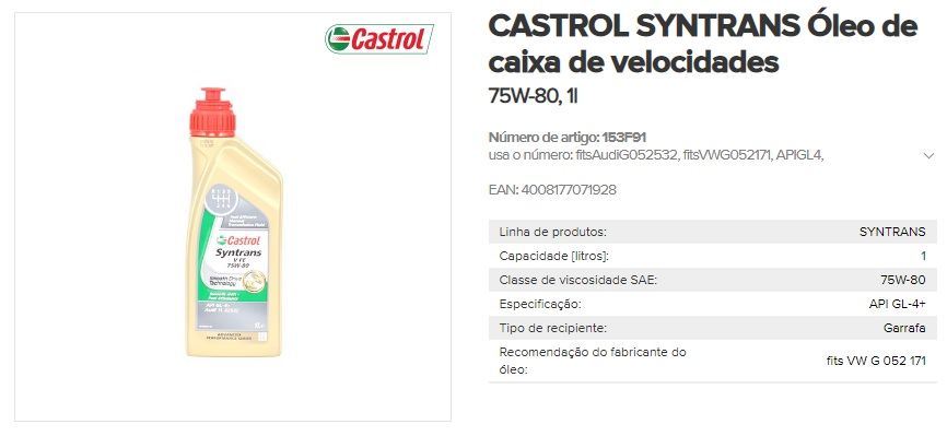 Castrol Óleo de Caixa de Velocidades