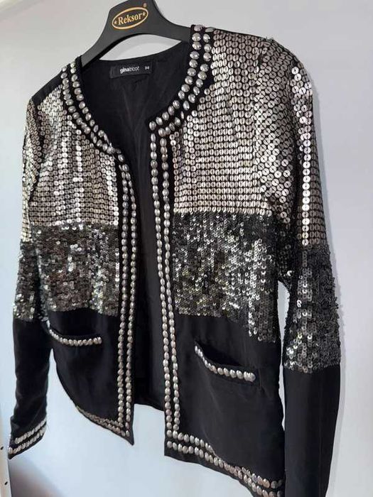 Marynarka cekinowa Gina Tricot 34 – sceniczna, błyszcząca