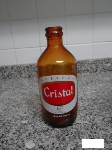 Garrafa Cristal pirogravada antiga