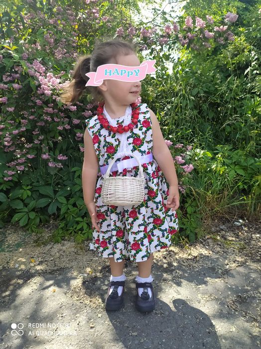 Piękna sukienka z podszewką góralski folk r. 98, Boże Ciało