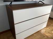 Comoda carvalho e lacado branco 1.10x50 como nova