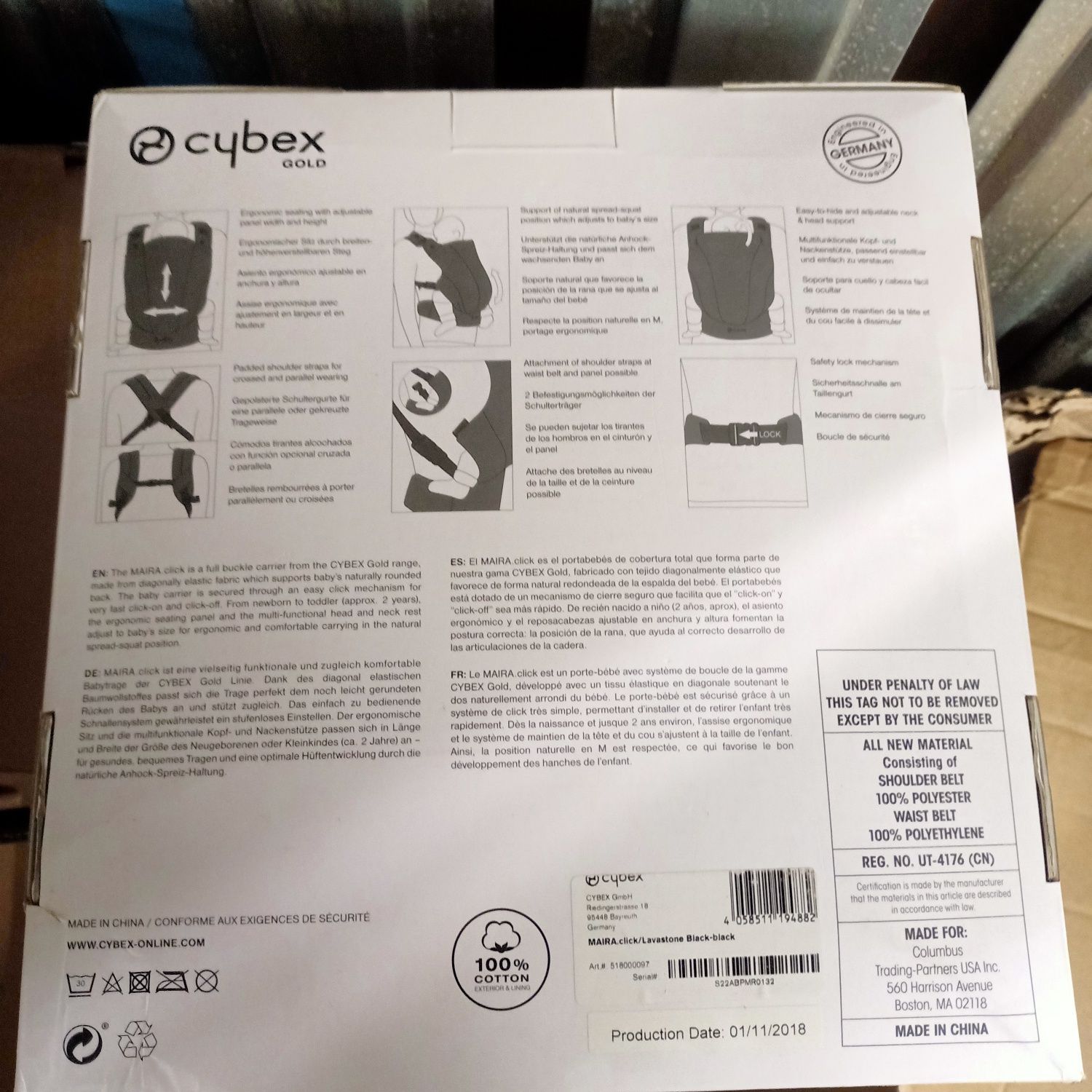 Cybex Maira Click Nosidło Ergonomiczne Stardust Black
