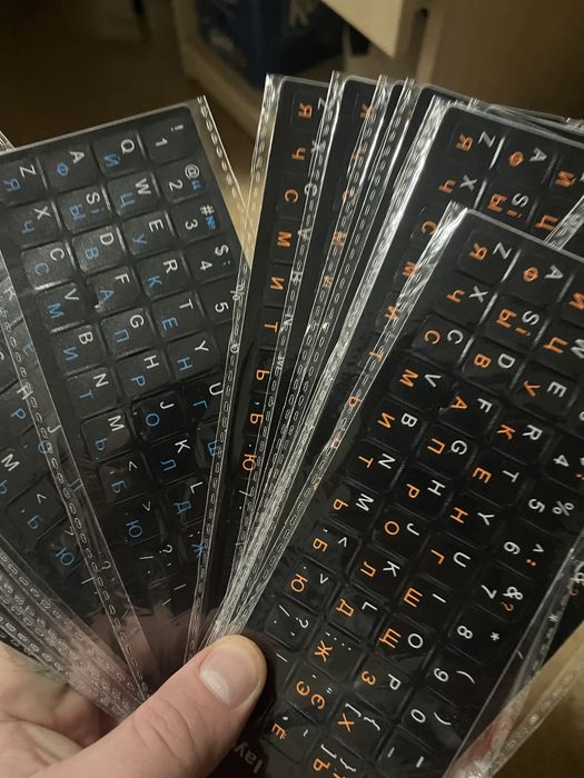 Наклейки накладки на клавіатуру ,укр букви,рельєфні