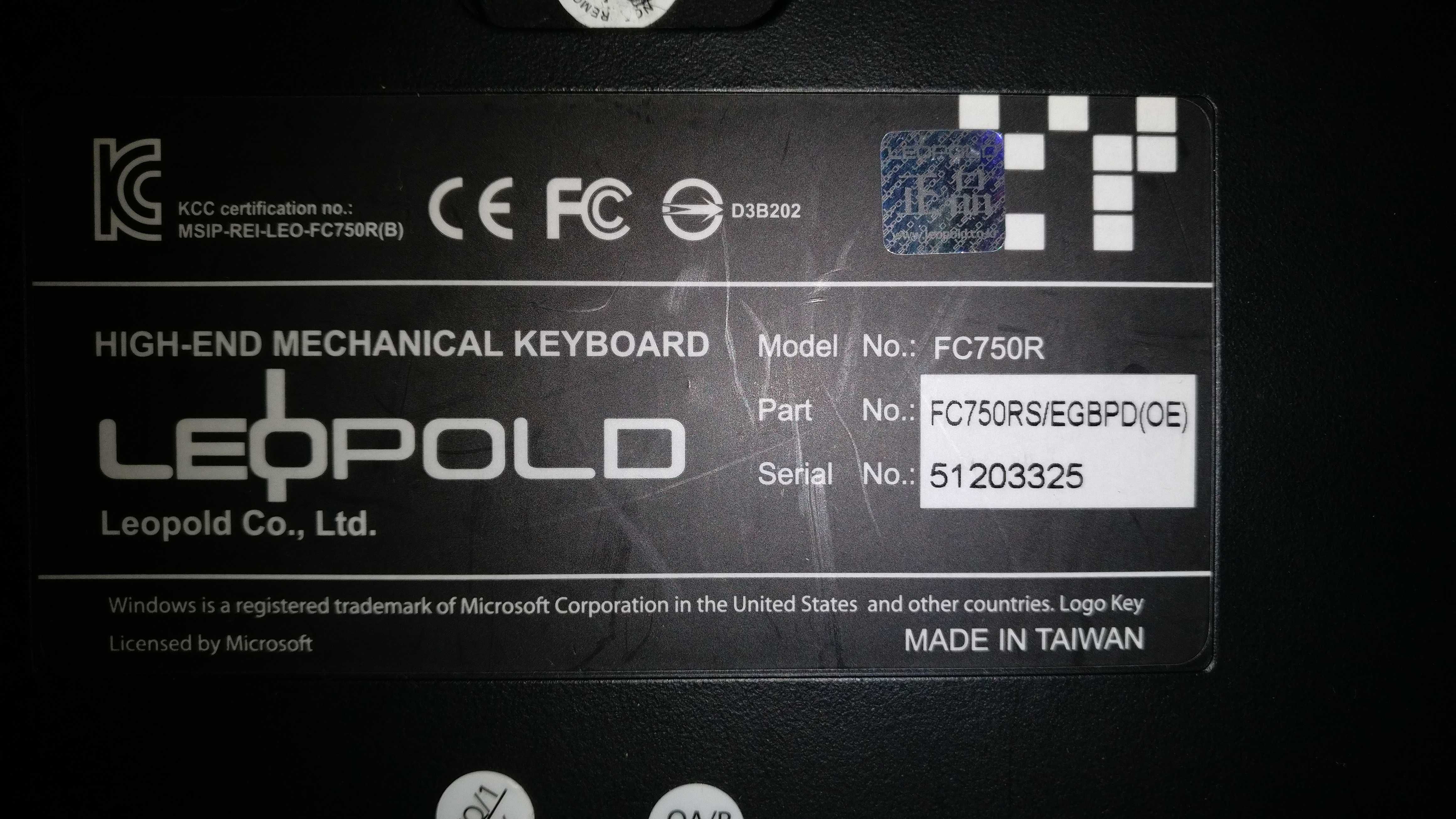 Клавиатура Leopold FC750R