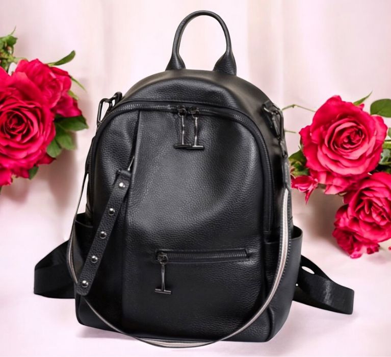 Шкіряний жіночий рюкзак-сумка, Кожаный женский рюкзак