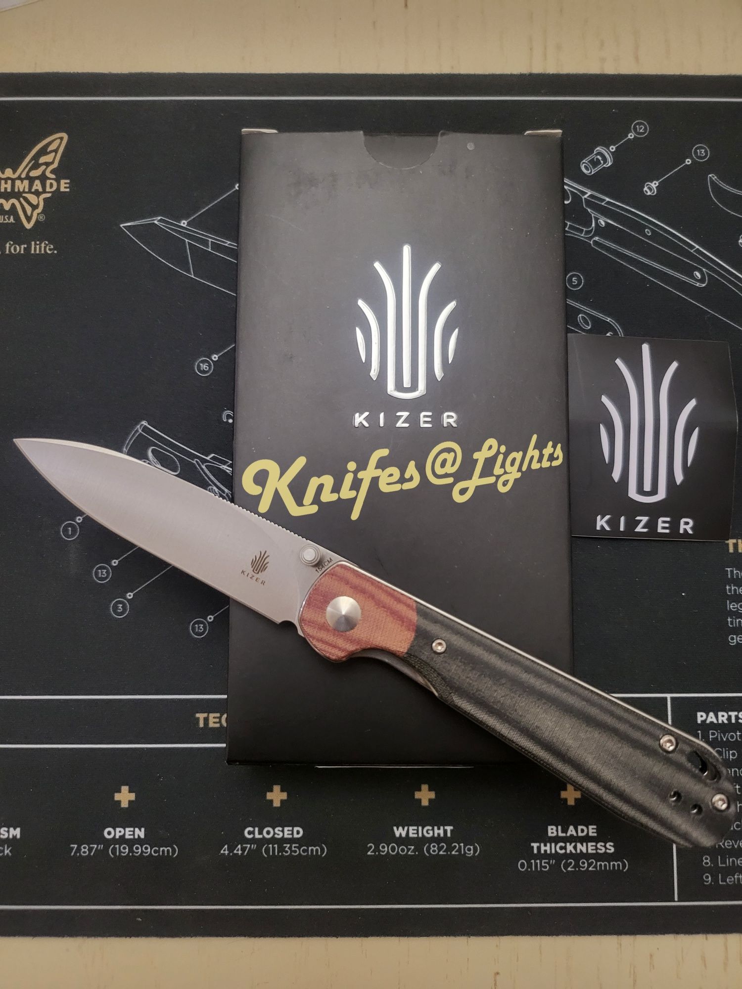 Kizer PPY Red Black micarta, V3587C1, EDC ніж на 154СМ