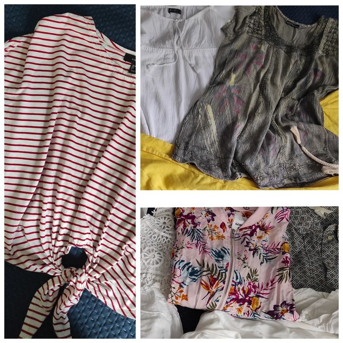 Paczka: Sukienka+bomberka+spodnie+bluzki,,H&M,Zurie/38-40 M-L