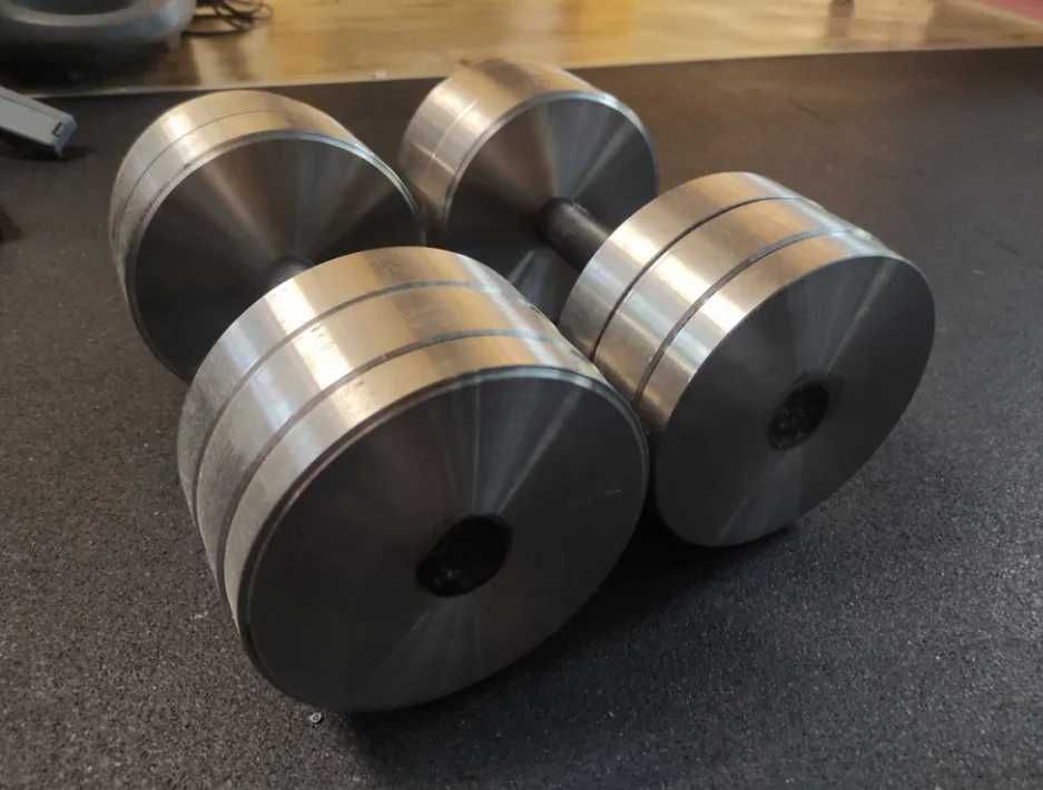 Hantle na stałe solidne metalowe 2x20kg 2x18kg 2x10kg