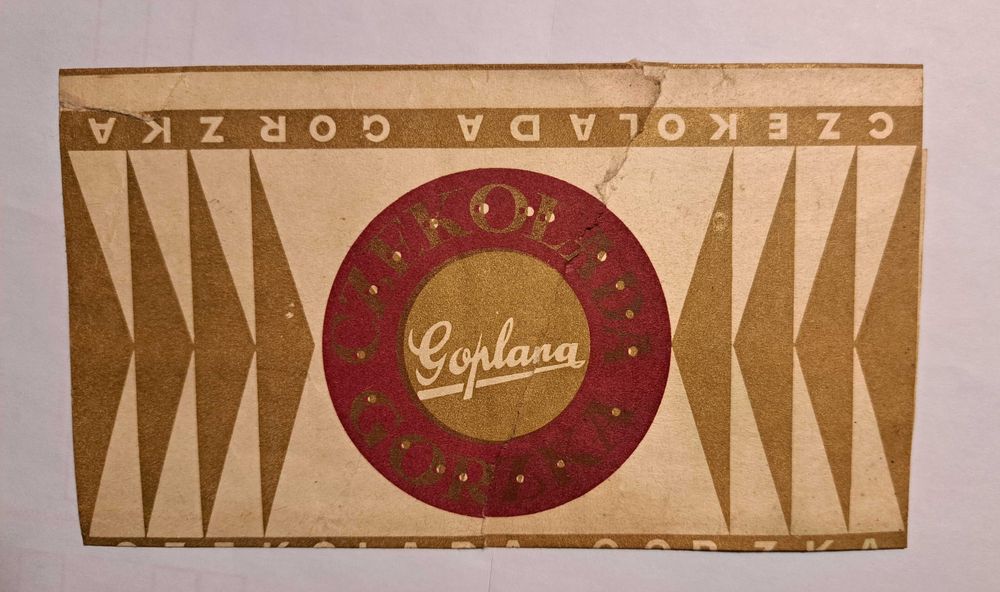 kolekcjonerskie opakowanie po czekoladzie gorzkiej Z.P.C. Goplana