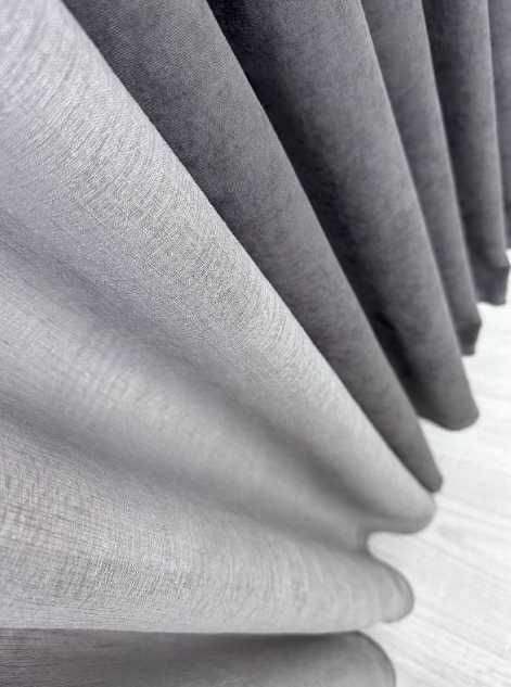 тюль льон сіра  гардина