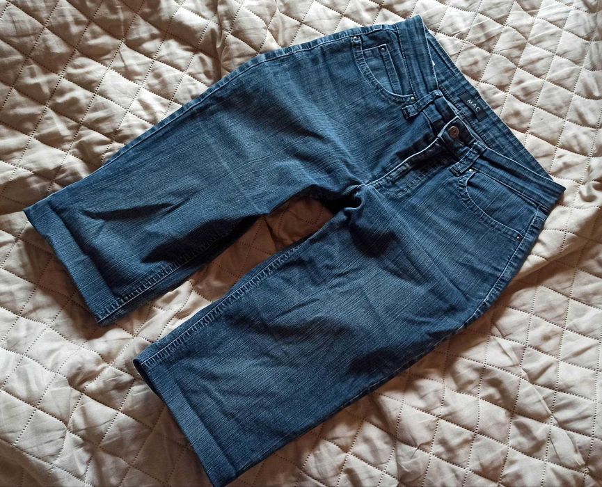 spodenki jeansowe z elastanem MAC do kolana 30 M L