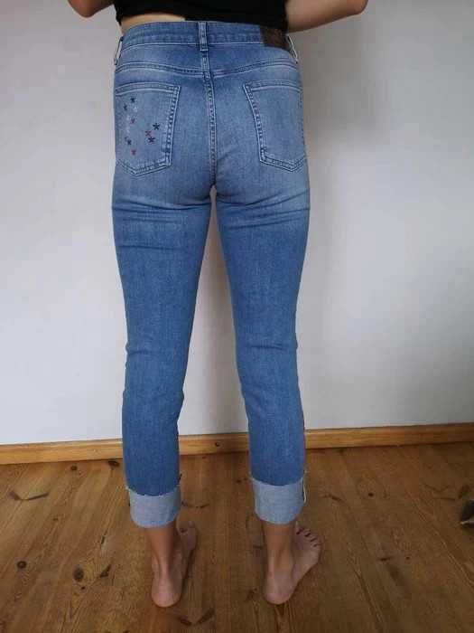 Spodnie Jeansy dźinsy skinny Desigual hafty nowe xs/s extra #bawełna