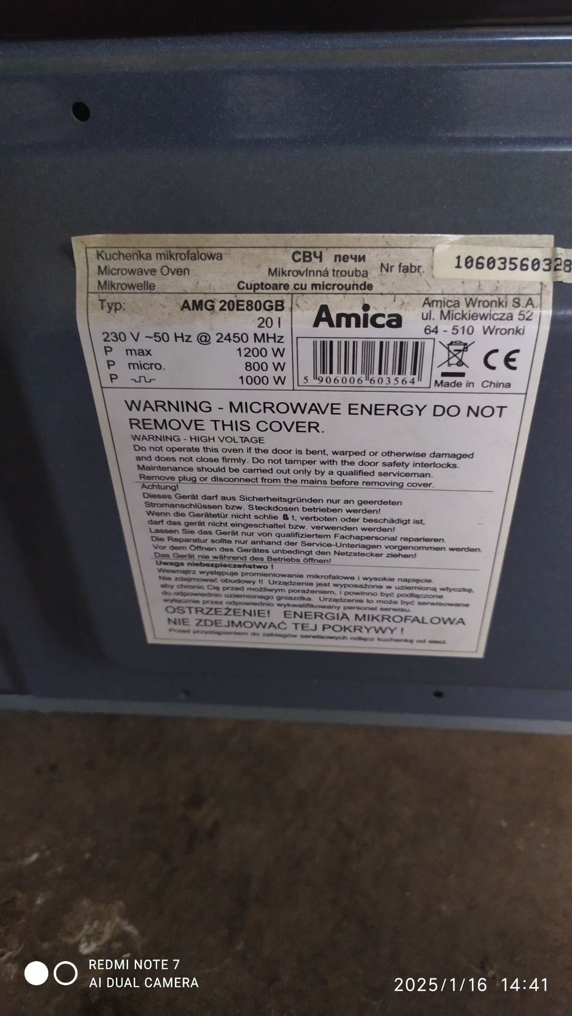 Mikrofalówka Amica