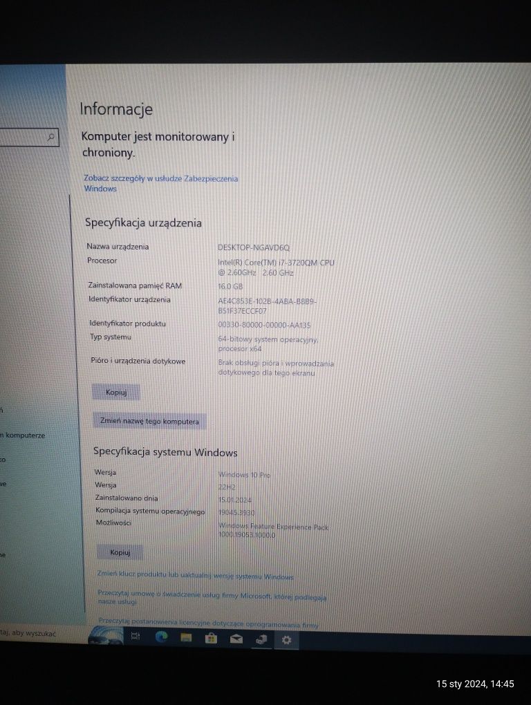 Laptop Dell Precision M6700 17,3" 16 GB/256GB
