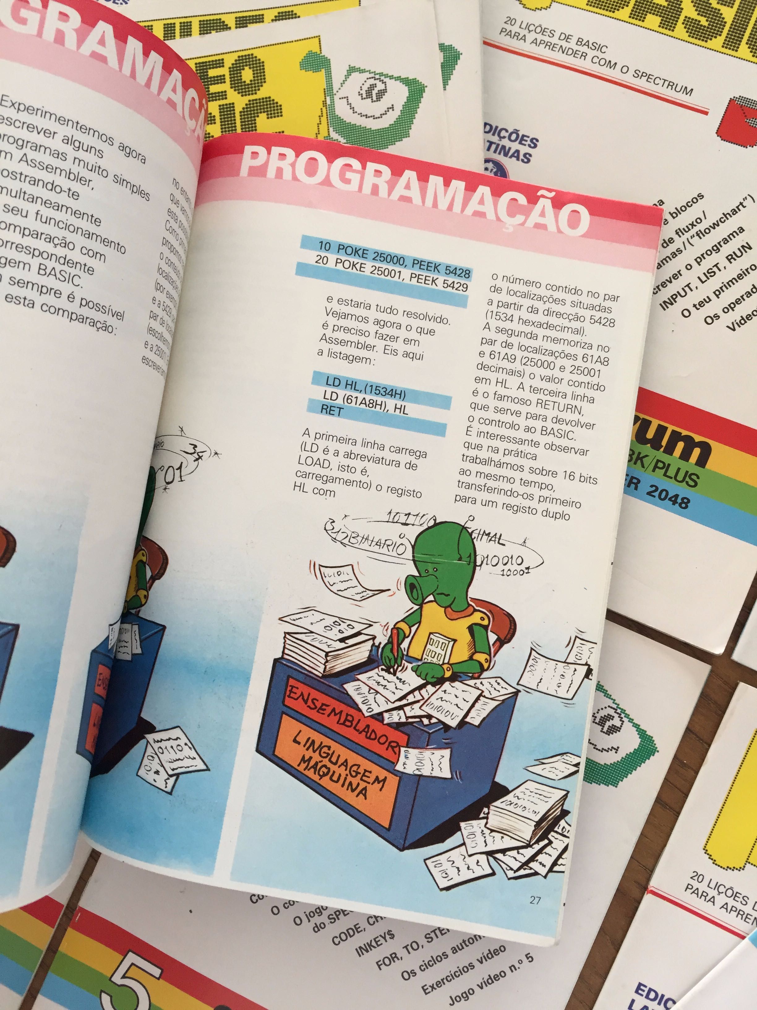 Video Basic Spectrum ZX revistas livros fascículos retro