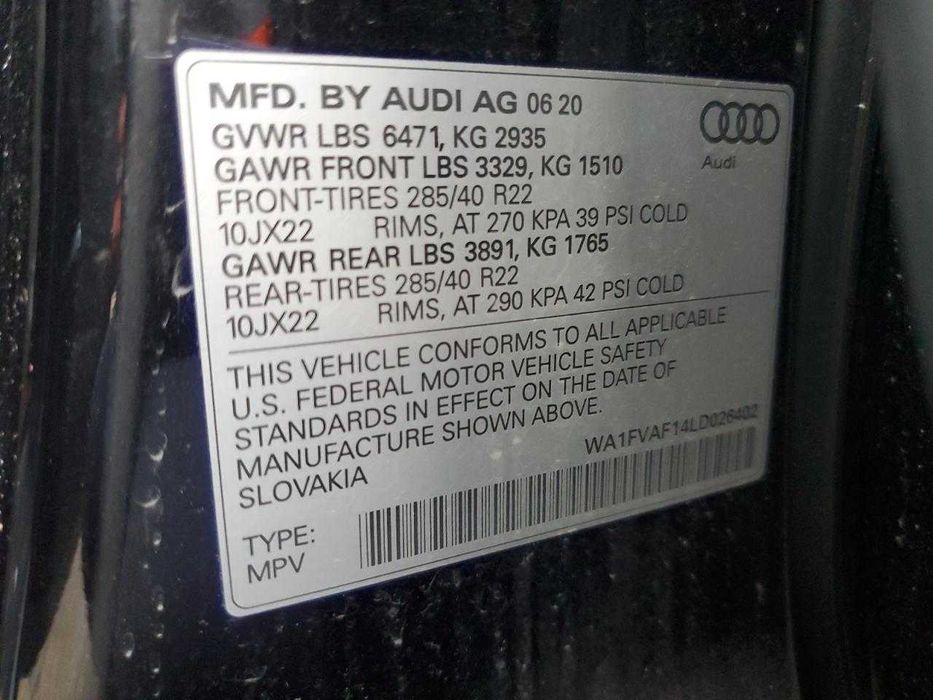 2020 Audi Q8 Prestige S-LINE