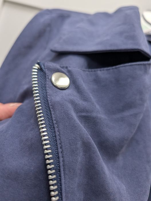 Cienka lekka Ala zamszowa kurtka s 36 granatowa ramoneska