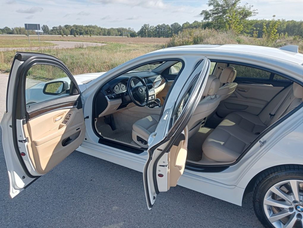 BMW F10 528i Biała, Jasne skóry