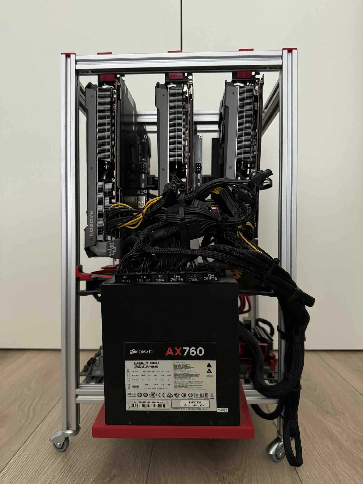 Mining Rig c/ 6 AMD Radeon RX 6600XT 8GB GDDR6