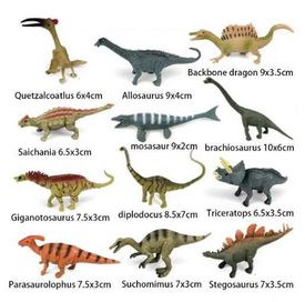 12 ręcznie malowanych figurek dinozaurów.